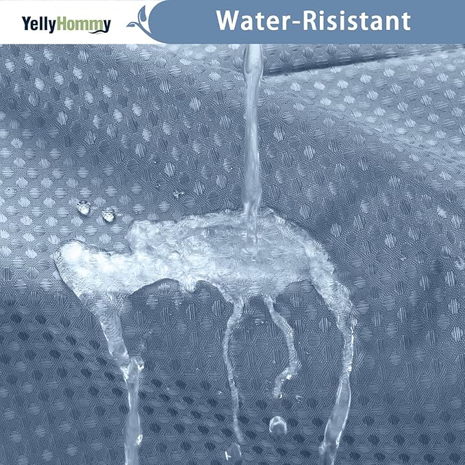 YellyHommy No Hook Shower Curtain with Snap in Liner Set Less Time Waffle Shower Curtain for Bathroom 75" L x 72" W Sky Blue