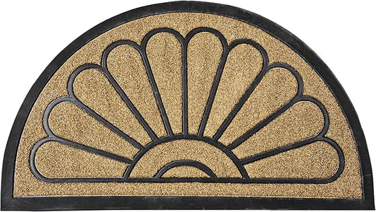 ubdyo Front Door Mat - Low Pile Front Door Mat Outside Entrance - Muddy Dirt Trapping Welcome Matt Outdoor - Rubber Backing Anti Slip Indoor Doormat Entrance, 29" x 17", Bright Yellow