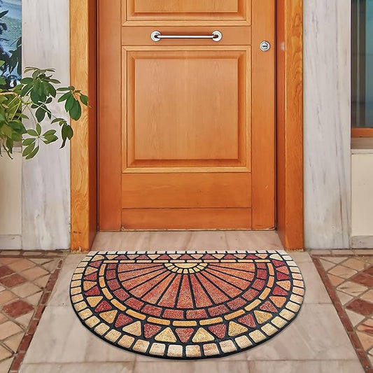 ubdyo Unique Design Door mat - Low Pile Front Doormat Outside Entrance for Efficient Dirt Trapping - All Weather Front Door Mat Indoor Entrance - Anti Slip Welcome Matt Outdoor - (36" x 24", Orange)