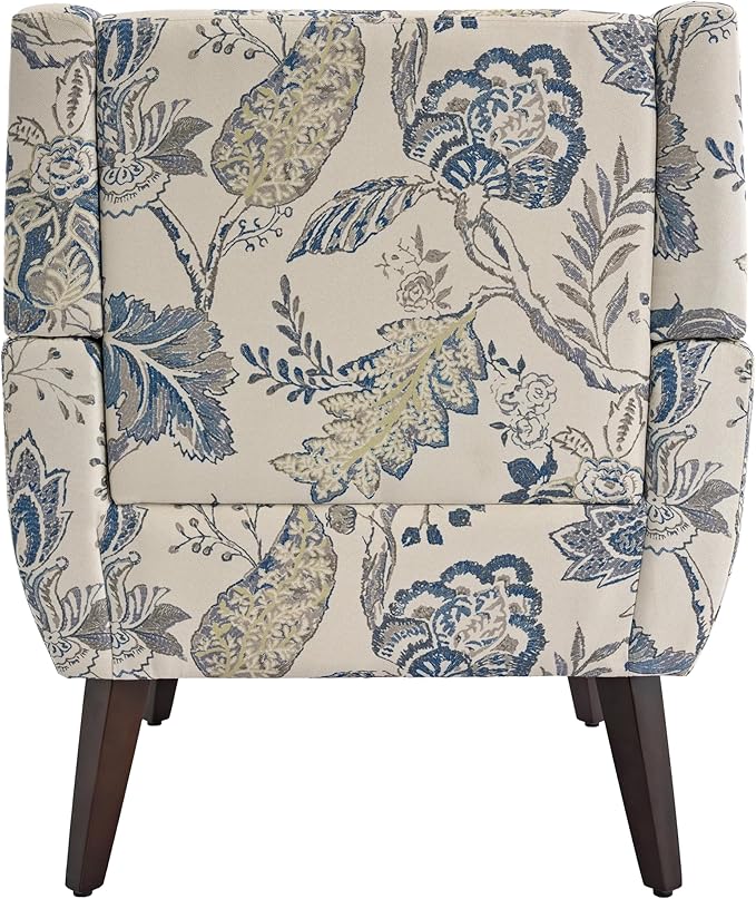 UIXE Floral Accent Chair, Modern Upholstered Armchair in Fabric for Living Room, Comfy Club Arm Chairs Single Sofa Button Tufted Bedroom Reading Seat - Pattern Leaf, Set of 1
