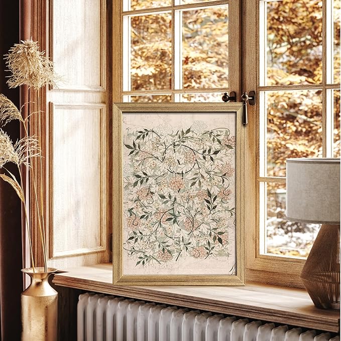 arfitest Vintage Plant Frame Wall Art Prints Set of 3 Antique Sketch Wall Art Decor Neutral Flowers Canvas Wall Art Flower Pictures Farmhouse Paintings Vintage Flower Artwork for Room Bedroom 16x24 Inch