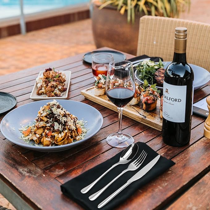 Silverware Set,32 piece Siverware Set and Serving Utensil Set,Stainless Steel Knives Spoon Forks Set for Home, Kitchen, Mirror Polished& Dishwasher Safe (5.5-11.2Inch Serving set+Silverware set-32pcs)