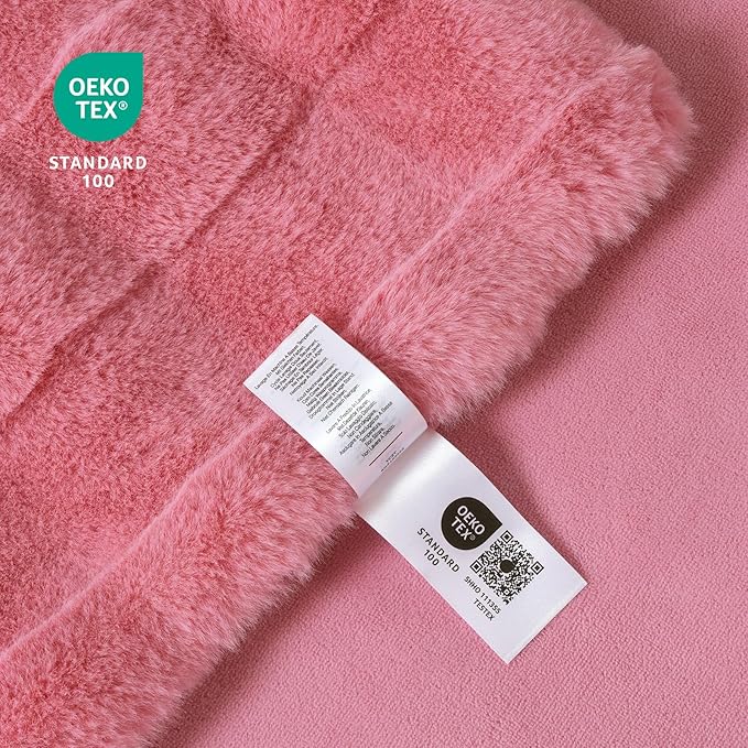 Cozy Bliss Fluffy Pink Faux Fur Throw Blanket for Couch,Warm Cozy Soft Throw Blankets for Sofa Bed Living Room,60x80 Inches