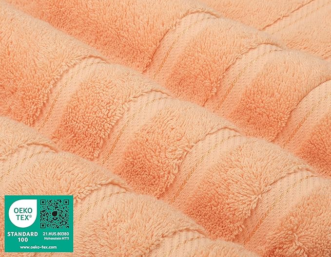 American Soft Linen 35x70 Jumbo Large Bath Towels, 600 GSM 100% Cotton Turkish Bath Sheet, Oversized Luxury Bath Towels for Bathroom Beach and Pool, Malibu Peach