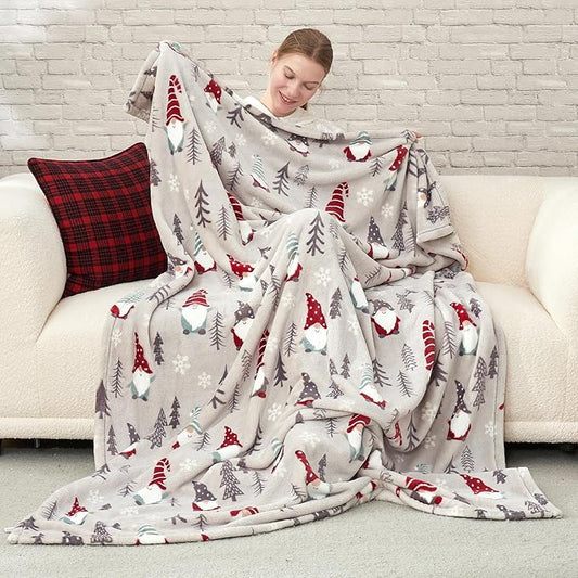 Cozy Bliss Gnome Throw Blanket Christmas Blanket Warm MilkyPlush™ Throw Blanket, Ultra Soft Cozy Blanket for Couch,Sofa and Bed(Xmas Gnome,50"x60")