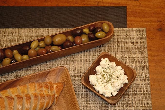 Pacific Merchants K0425 Acaciaware 8- by 5- by 1.5-Inch Acacia Wood Rectangle Serving Tray