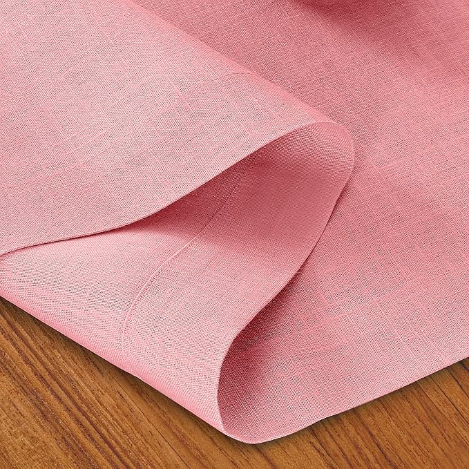 D'Moksha Homes Linen Dusty Pink Table Runner 84 Inches Long - 100% Pure Linen 14 x 84 Inch Table Runner for Dining, Fall, Autumn and Halloween - Machine Washable