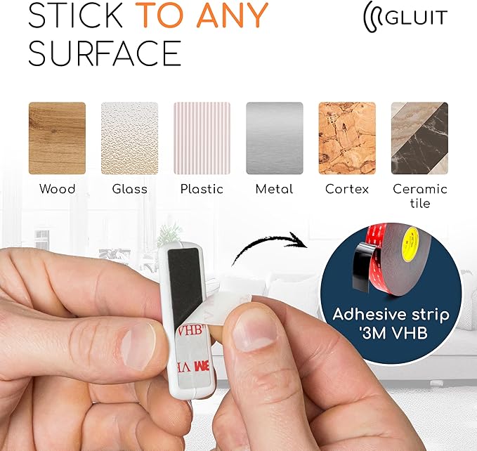 GLUIT Adhesive Desktop Cable Organizer Versatile Cord Holders Wire Clips and Cable Holder Cord Organizer for Desk Table Accessories Office Spaces New White 5 Pack