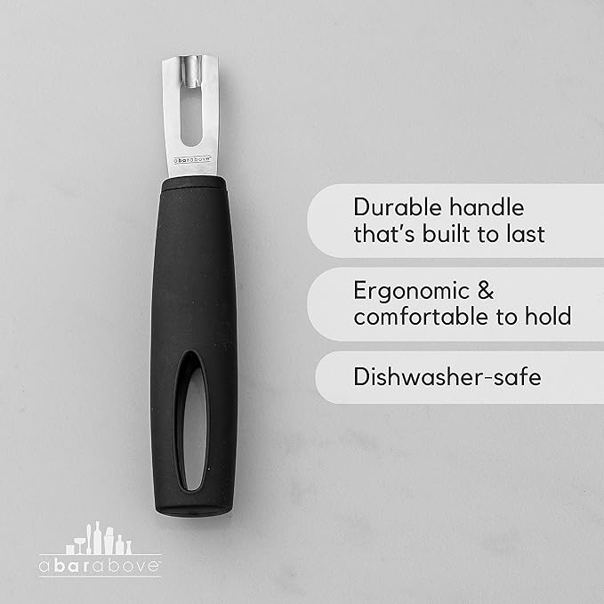 A Bar Above Premium Quality Channel Knife, Stainless Steel Bar Tool, Garnish for Cocktail Mixers, Lemon Zester, and Fruit Peeler, Professional Grade Bar Accessory, Gold