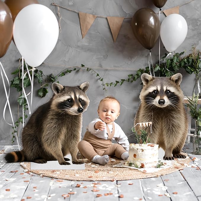 Racoon Life Size Standee - 3FT Freestanding Coroplast Cutouts | Jungle Animal Standup Photo Booths, Jungle Party, Birthday & Halloween Decorations, Style 1