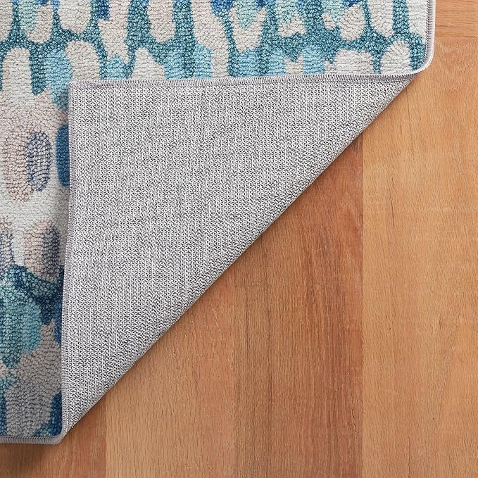 Dash & Albert Paint Chip Multi Machine Washable Rug, 8.5 X 11.5 Feet, Blue/Green Geometric Pattern