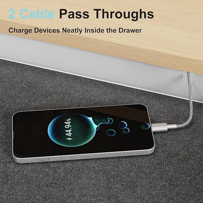 20.1 inch Under Desk Drawer, Pull-Out Storage Organizer with Full Extension Ball-Bearing Slides, Carbon Steel Undermount Drawer for Home Office Standing Desk