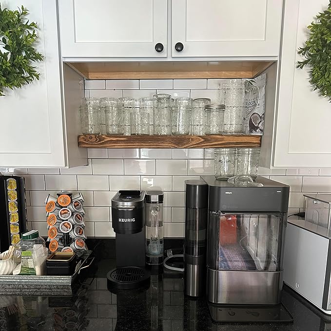 joelsantiques 36 Inch Wooden Floating Shelves for Wall - 36x6x2 in - Made of Natural Wood - Long Heavy Duty Rustic Wall Shelves for Bedroom - Perfect for Living Room, Kitchen - Medium Brown