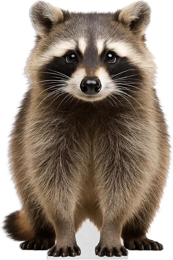 Racoon Life Size Standee - 3FT Freestanding Coroplast Cutouts | Jungle Animal Standup Photo Booths, Jungle Party, Birthday & Halloween Decorations, Style 2
