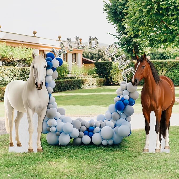 Horse Life Size Standee - 6.6FT Freestanding Coroplast Cutouts | Farm Animal Standup Photo Booths, Birthday & Halloween Decorations, Style 2