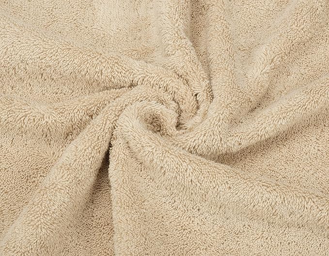 American Soft Linen Premium 3 Piece Towel Set, 1 Bath Towel 1 Hand Towel 1 Washcloth, 600 GSM 100% Cotton Turkish Towels for Bathroom, Beige Towel Set
