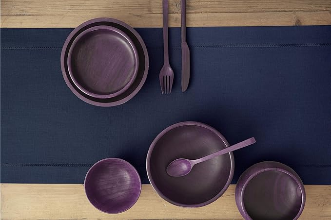 Solino Home Navy Blue Table Runner 144 Inches Long - Cotton Linen Hemstitch Extra Long Table Runner 14 x 144 Inch for Thanksgiving, Christmas, Holiday