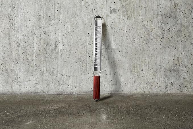 Viski Citrus and Cheese Grater, Stainless Steel Rasp Grater Zester with Acacia Wood Handle for Lemons, Oranges, Nutmeg & Cheese, Elegant Kitchenware for Cocktails, Cooking, & Bartender Gifts, Set of 1