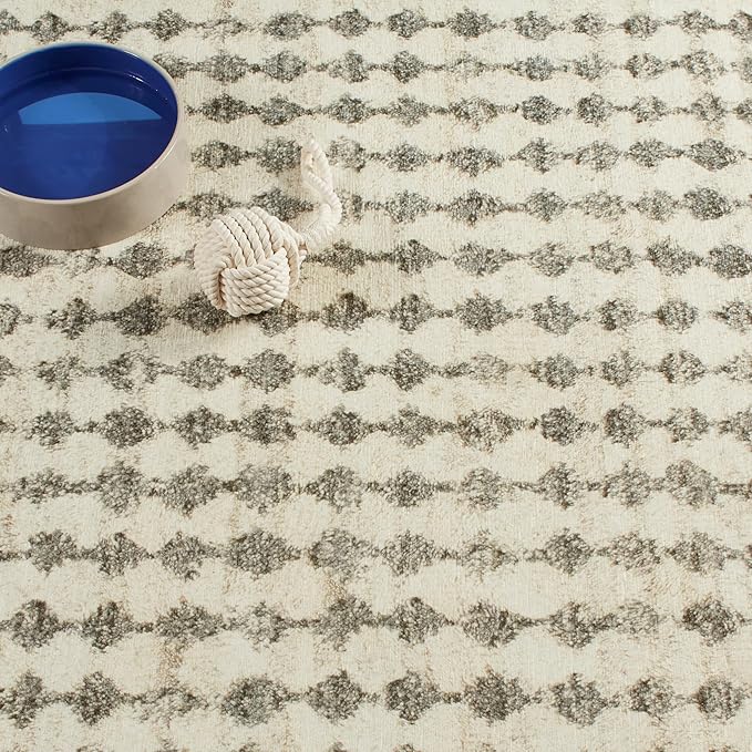 Dash & Albert Izzy Grey Machine Washable Rug, 7.5 X 9.5 Feet, Grey Graphic Pattern - Premium Luxury Hotel Quality Soft Breathable Hypoallergenic Machine Washable Easy Care All Season Comfortable