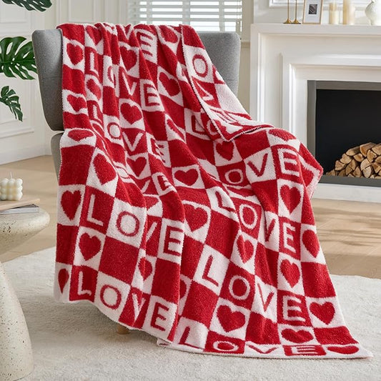 Joiedomi Throw Blanket for Couch Bed Sofa, Knitted Blankets Gifts for Women Mom Girls, Cozy Cute Soft Throw Home Room Decor Aesthetic for Women Mothers Birthday Gifts 50x60 Inches