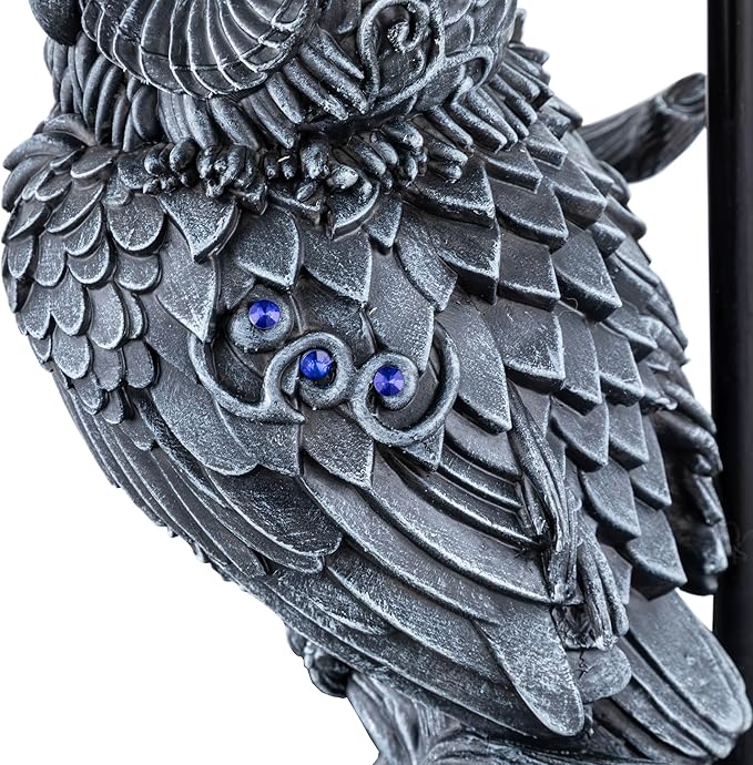 24.5" Wise Owl Table Lamp with Fabric Shade – Rustic Woodland Bedside & Nightstand Light, Farmhouse Animal Home Decor Accent, Nature Inspired Living Room Bedroom End Table Lighting