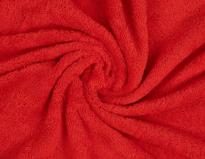 American Soft Linen Luxury 6 Piece Towel Set, 2 Bath Towels 2 Hand Towel 2 Washcloths, 600 GSM 100% Cotton Turkish Towels for Bathroom, Red Towel Sets