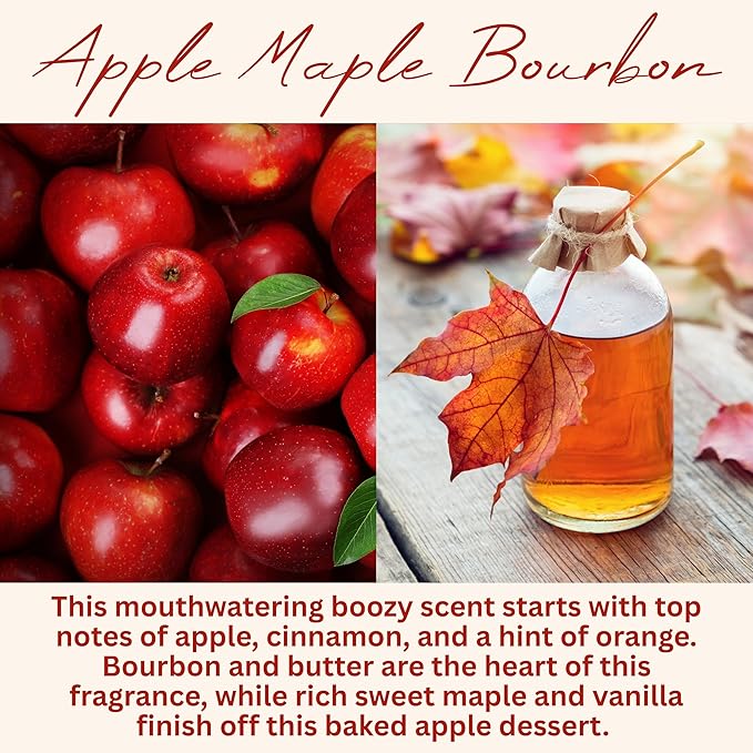 Wickless Candles for Candle Warmer Lamp, Many Scents to Choose, 100% Non-Toxic Soy Wax, Scented Candle Melts for Warming Plate, Handmade in The USA (Apple Maple Bourbon)