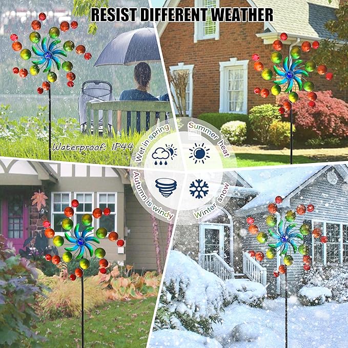 39" Metal Wind Spinners, Wind Sculptures Garden Stake,Outdoor Windmill for Yard and Garden Lawn Patio Decor