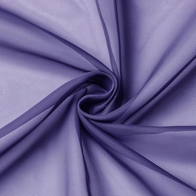 Aiyufeng Purple Sheer Curtains 90 Inches Long 2 Panels Set, Light Filtering Soft Airy Voile Rod Pocket Purple Sheer Window Drapes for Bedroom Living Room, Each 42Wx90L Inches