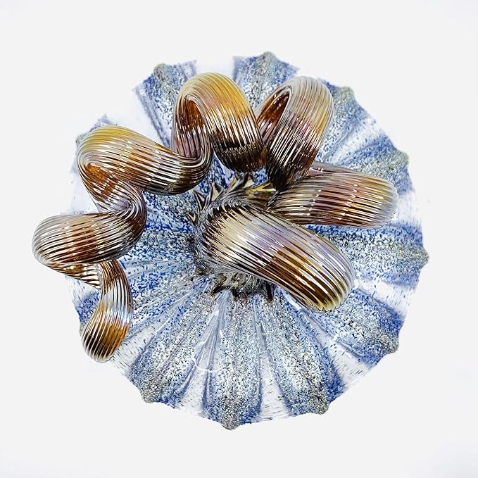 Luke Adams Glass Handmade Glass Pumpkins Handmade Table Top Home Decor (Squat, Happily Ever After)