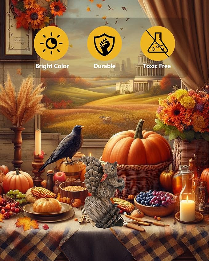 Handcrafted Resin Squirrel Figurine on Pinecone - 8'' Woodland Animals Statue for Fall Winter Spring Summer Christmas Decor (Squirrel)