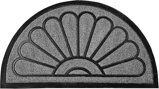 ubdyo Front Door Mat - Low Pile Front Door Mat Outside Entrance - Muddy Dirt Trapping Welcome Matt Outdoor - Rubber Backing Anti Slip Indoor Doormat Entrance, 29" x 17", Bright Grey