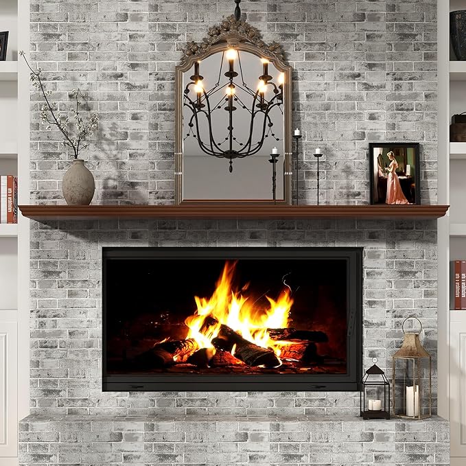 Axeman 72 Inch Floating Shelves for Wall, 9.3" Deep Crown Molding Wood Display Shelf with Heavy Duty Invisible Brackets for Living Room, Bedroom, Bathroom, Kitchen Decor & Storage, Set of 1, Walnut