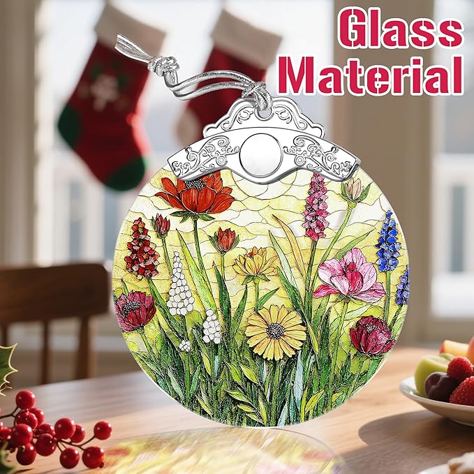 Christmas Ornaments: Stained Glass Ornament, Christmas Tree Ornament, Hanging Ornaments for Home Decor & Xmas Tree Decorations – Exquisite Holiday Decor, Gifts & Holiday Present - Wildflower