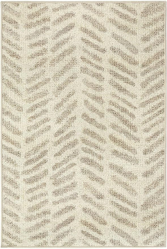 Dash & Albert Rowley Grey Machine Washable Rug, 5 X 8 Feet, Grey Graphic Pattern