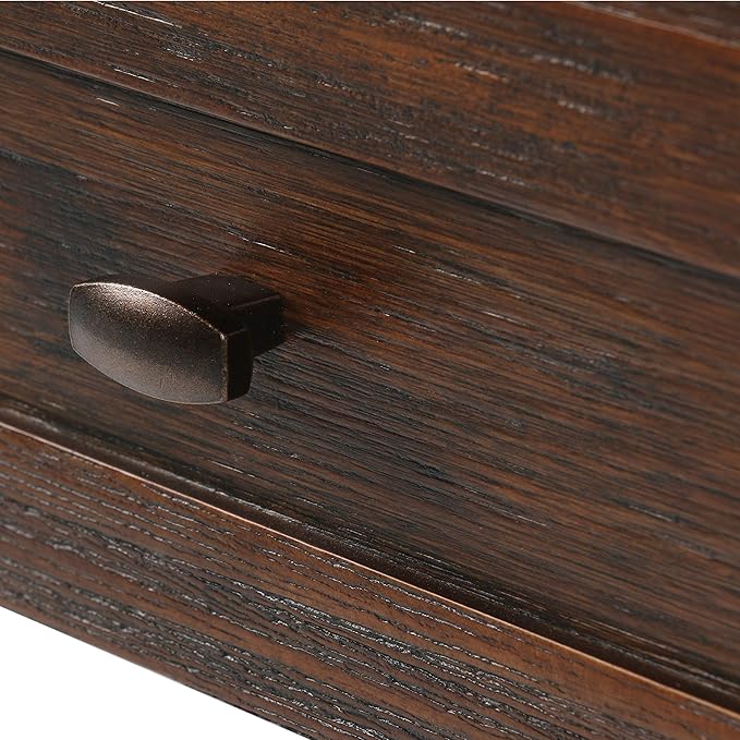 SIMPLIHOME Warm Shaker SOLID WOOD 20 inch Wide Rectangle Transitional End Table in Distressed Charcoal Brown for the Living Room and Bedroom