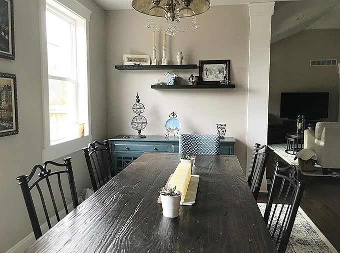 joelsantiques 54 Inch Wooden Floating Shelves for Wall - 54x6x2 in - Made of Natural Wood - Long Heavy Duty Rustic Wall Shelves for Bedroom - Perfect for Living Room, Kitchen - Mocha