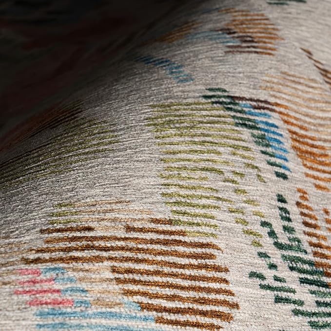 Dash & Albert Bloom Multi Machine Washable Rug, Runner-2.5 X 8 Feet, Blue/Ivory Floral Pattern