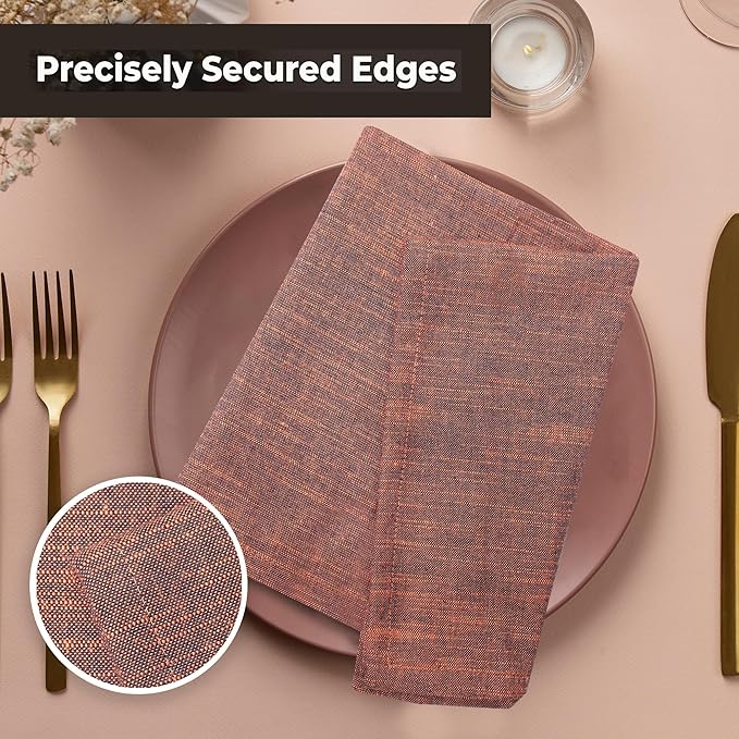 Urban Villa Cloth Napkins Halloween Dinner Napkins (Set of 12) 20"x20" 100% Cotton Slub Black/Orange Chambray Absorbent Napkins Soft Durable Reusable Washable Ideal for Everyday wedding Parties Events