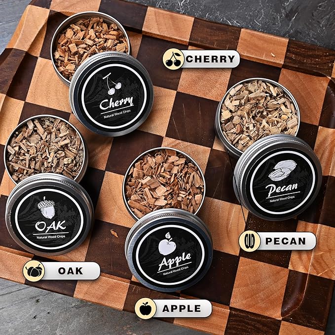 EVERYDAY COCKTAIL® | Whiskey Smoker Kit with Torch – Old Fashioned Smoker Kit with 4 Flavors Wood Chips – Deluxe Whisky Smoker Kit Gifts for Him Men Dad Gifts – Elegant Wooden Box Bourbon Smoker Kit