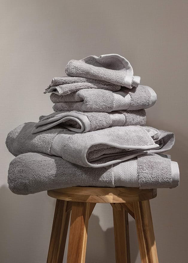 100% Organic Cotton Bath Towel Set | Bathroom Luxury Towel Set of 6 | GOTS Certified | Hotel Premium Towels | 700 GSM | 2 Bath Towel 30 x 56 | 2 Hand Towel 16 x 30 | 2 Wash Cloth 13 x 13 | Dark Gray