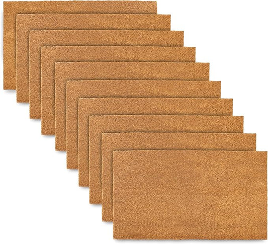 Plain Coir Doormat Bulk 30x17 Inch, Blank Door Mat 10 Pack for Crafting Painting, Welcome Mat for Crafts