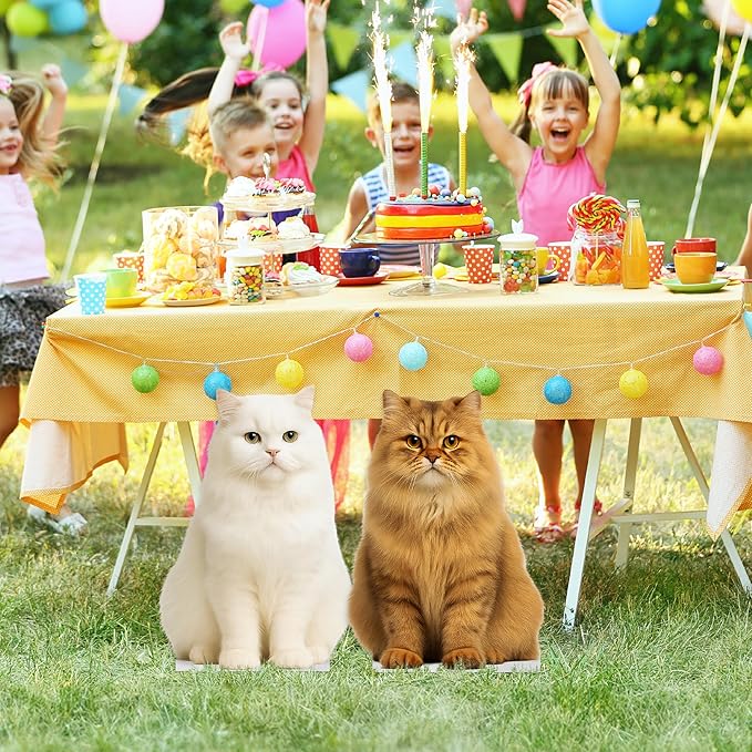 Cat - Persian Orange Life Size Standee - 2FT Freestanding Coroplast Cutouts | Pets Animal Standup Photo Booths, Birthday & Halloween Decorations