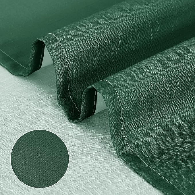 Emerald Green Ombre Shower Curtain, Green and White Ombre Linen Textured Bath Decor Textured Fabric Shower Curtain for Bathroom, Hotel Quality, 72x72