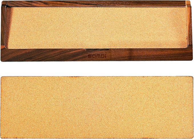 SAMDI Apple iMac Stand Base, Stainless Steel/Wooden Keyboard Tray - Magic Keyboard Mounting Platform - Black Walnut