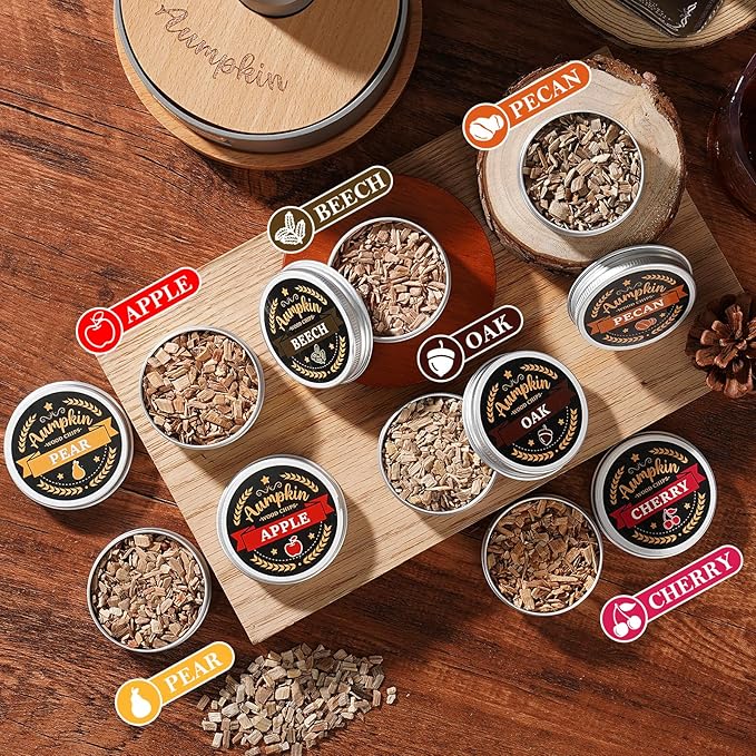 Premium Whiskey Smoker Kit with Torch, 6 Flavors Wood Chips, 2 Glasses, 2 Ice Ball Molds, Old Fashioned Drink Cocktail Smoker Kit, Birthday Bourbon Gifts for Men, Dad, Husband, Sliver Grey (NO Butane)