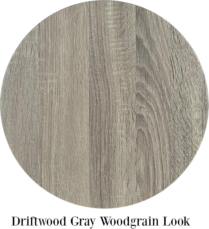 End Tables Set of 2 - Nesting Tables with Removable Wood Tops and Metal Basket Bases for Blanket Storage - Round Side Furniture for Living Room, Bedroom, or Home Office by Lavish Home (Gray/Black)