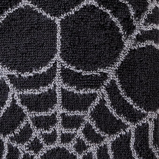 SKL Home Halloween Spider Web 100% Cotton Jacquard 2pc Hand Towel Set, Reversible, Soft & Absorbent, Decorative for Bath/Kitchen/Bar & Gift, Black