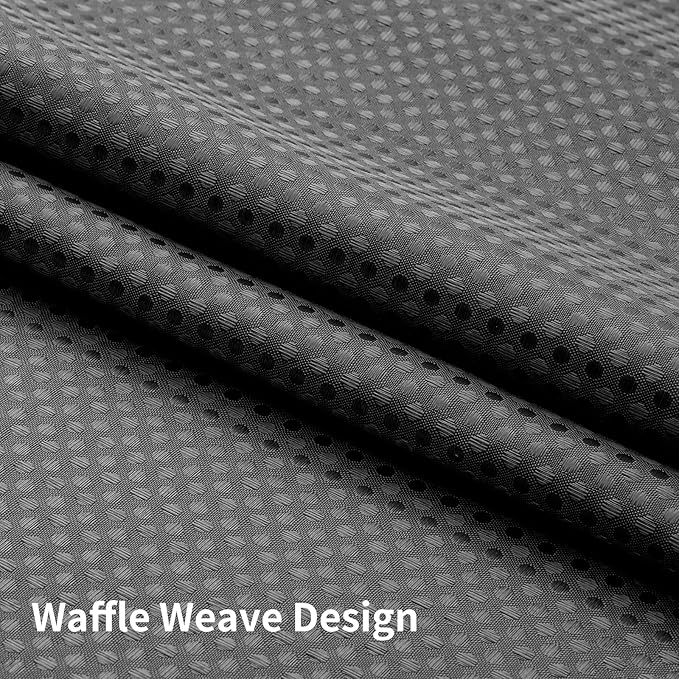 Colorful Star No Hook Shower Curtain with Snap in Fabric Liner, Waffle Heavy Duty Thick Shower Curtains with Mesh Top Window, Hotel Style Waterproof Bathroom Curtain Set, 72'' x 87'', Charcoal Grey
