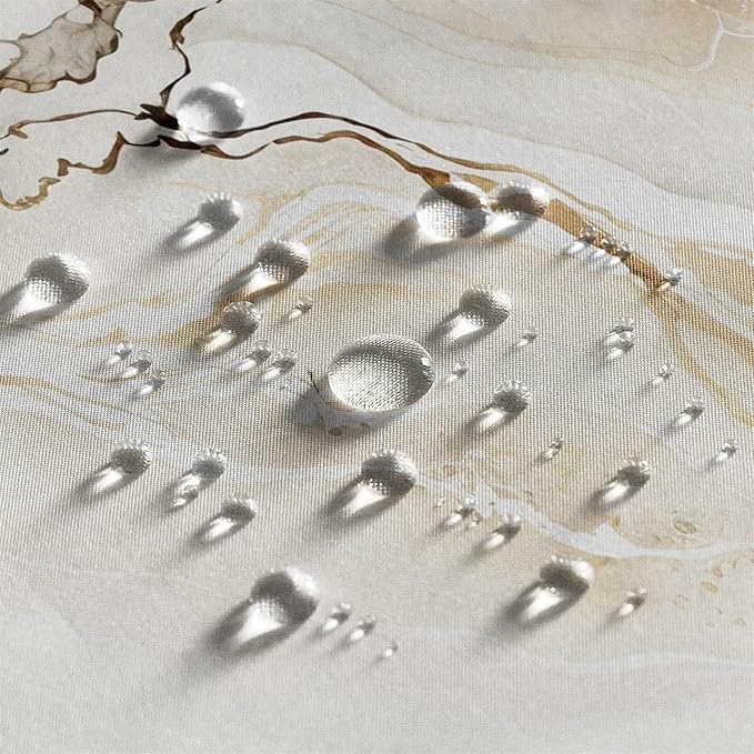 Renaiss Tan Marble Shower Curtain Modern Beige Waterproof Fabric Minimalist Shower Curtains Set Hooks Absract Taupe Ombre Aesthetic Luxury Hotel Bathroom Decorative Shower Curtain 72" W x 84" L